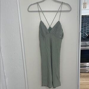 Princess Polly Sage Green Spaghetti Strap Mini Dress | 6